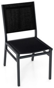 Cadeira de jardim (1 Unidade) com assento de encosto respirável e estrutura de alumínio robusta  para varanda Jardim Preto