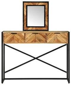 Mesa de Canto com Espelho 100x40x120 cm Madeira Sólida Acácia