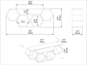 Móvel TV Bal – Branco – 140 cm x 29,6 cm x 55,5 cm