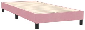 Cama com molas/colchão rosa 90x220 cm veludo