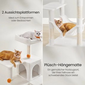 Arranhador para gatos 55 x 45 x 143 cm branco