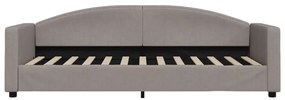 Sofá-cama 80x200 cm tecido cinzento-acastanhado