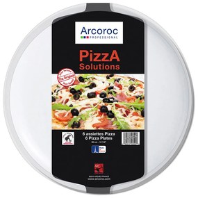 Prato para Pizza Arcoroc Solution 6 Unidades Branco Vidro (Ø 32 cm)