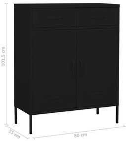 Armário de arrumação aço 80x35x101,5 cm preto