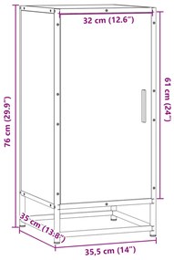 Aparador 35,5x35x76 cm deriv. de madeira/metal cinzento sonoma