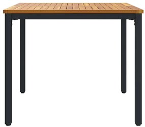 Mesa de Jardim 90 x 90 x 75 cm em Madeira Maciça de Acácia e Metal