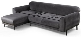 Sofá-Cama de Canto Image Corner - Antracite - 287 x 169 cm
