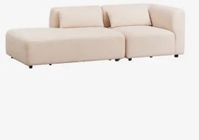 Sofá Modular De Canto Em 2 Peças Com Chaise Longue Esquerda Fogler Tecido Pele De Borrego Bege Creme - Sklum