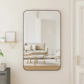 vidaXL Espelho de parede 50x80 cm retangular preto