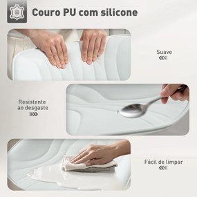 Conjunto de 2 Bancos de Bar Bancos Altos de Cozinha Giratórios com Altura Ajustável e Couro Sintético 47,5x54x92-110 cm Branco