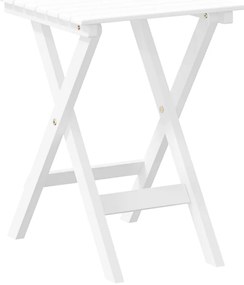 Cadeiras de baloiço 2 pcs c/ mesa dobrável álamo maciço branco