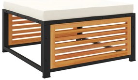 6 pcs conjunto de sofás de jardim com almofadões acácia maciça