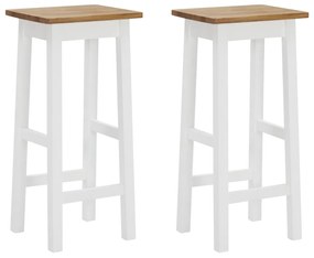 289219 vidaXL Bancos de bar 2 pcs madeira de carvalho maciça