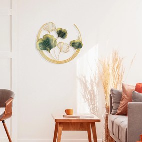 Acessório de Parede Decorativo Bys-009 – Verde/Dourado – 70 x 70 x 7 c