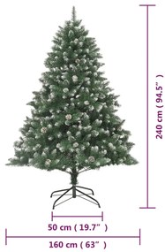 Árvore de Natal artificial com suporte 240 cm PVC