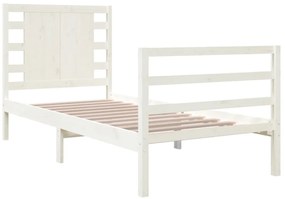 Cama sem colchão 75x190 cm madeira de pinho maciça branco