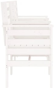 Banco de jardim 2 lugares com mesa pinho maciço branco