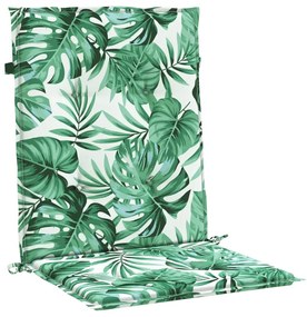 Almofadões cadeira de encosto baixo 4 pcs tecido padrão folhas