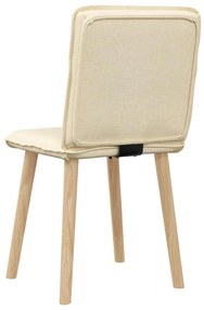 Cadeiras de jantar 2 pcs tecido cor creme