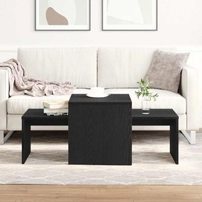 Conjunto de Mesas VidaXL Preto Carvalho 100x48x40 cm Madeira de Engenh