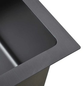 Lava-louça de cozinha artesanal aço inoxidável preto