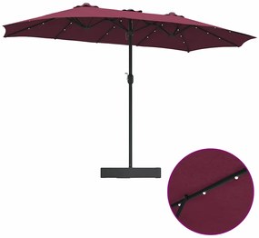 Guarda-sol de Jardim Vermelho bordô 385 x 209 x 244 cm tecido