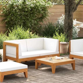 vidaXL 2 pcs conjunto lounge de jardim c/ almofadões acácia maciça