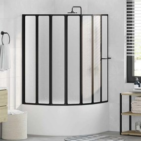 vidaXL Resguardo de duche Dobrar Other Preto 168 x 140 cm Alumínio