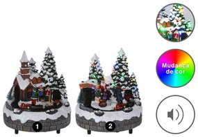 Decoração Natal Iluminada Com Som 19CM