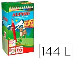 Lápis de Cores Alpino School Pack de 132 + 12 Unidades Oferta Cores Sortidas