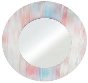Espelho de Parede Cristal Vermelho Azul 80 X 80 cm