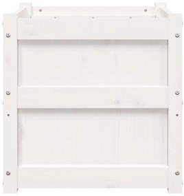 Vasos/floreiras de jardim 2 pcs madeira de pinho maciça branco