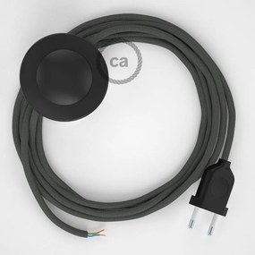Cabo para candeeiro de chão, RM03 Cinzento Seda Artificial 3 m. Escolha a cor da ficha e do interruptor.