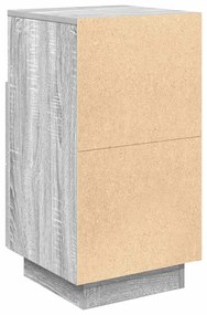 Mesa de cabeceira com 2 gavetas 36x36x68 cm cinzento sonoma
