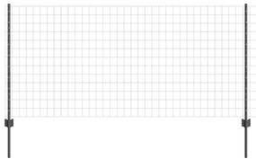 vidaXL Cerca e Poste Cinzeto 1 x 25 m Aço