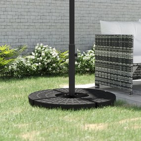 Base para guarda-sol com suporte cruzado em metal para mastros com Ø 38 e 48 mm, dim. 100 x 100 x 75 cm, preta