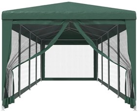Tenda p/ festas c/10 paredes laterais em rede 3x12 m PEAD verde