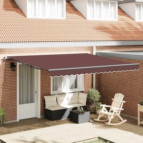 Toldo retrátil manual 400x300 cm castanho