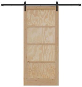 Porta Deslizante com Conjunto de Acessórios 93x211 cm Madeira Sólida d