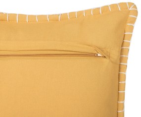 Conjunto de 2 almofadas decorativas algodão e viscose amarela com relevo 45 x 45 cm KAVALAM Beliani