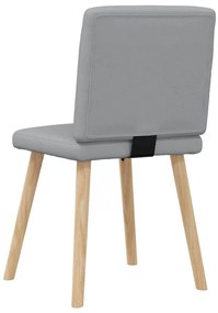 Cadeiras de jantar 4 pcs tecido cinzento-claro