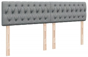 Cama com molas/colchão 200x200 cm tecido cinza-claro