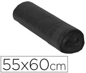 Saco de Lixo Domestico Preto com Auto Fecho 55 X 60 cm Rolo de 15 Bolsas