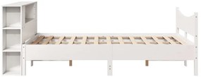Cama sem colchão 120x190 cm madeira de pinho maciça branco