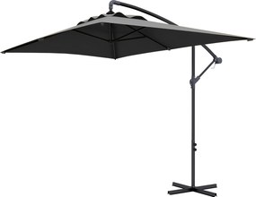 Outsunny Chapéu de Sol Excêntrico Proteção UV 294x193 cm Chapéu de Sol de Jardim com Base Cruzada e Manivela Impermeavel Cinza Escuro | Aosom Portugal