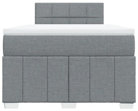 Cama boxspring com colchão 120x190 cm tecido cinzento-claro