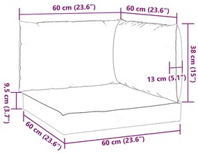 Almofadões para paletes 3 pcs tecido oxford bege