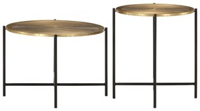 Mesas de centro 2 pcs metal bronze e preto
