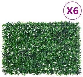 Vedação de arbusto artificial 6 pcs 40x60 cm verde