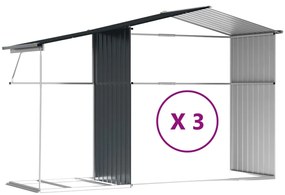 Abrigo de jardim 277x365,5x179 cm aço galvanizado antracite